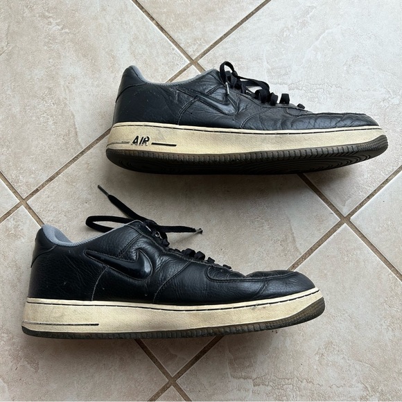Nike Air Force 1 Men's Black Sneakers Size 15 Basketball Athletic Grunge - Picture 8 of 13